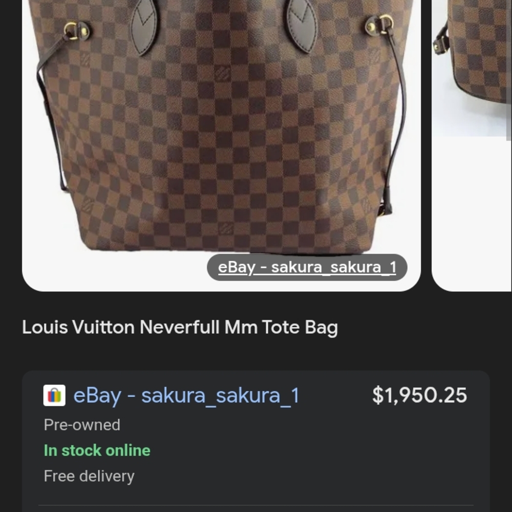 Louis Vuitton Brown Checkered Tote Bag